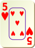 Bordered Five Of Hearts Clip Art